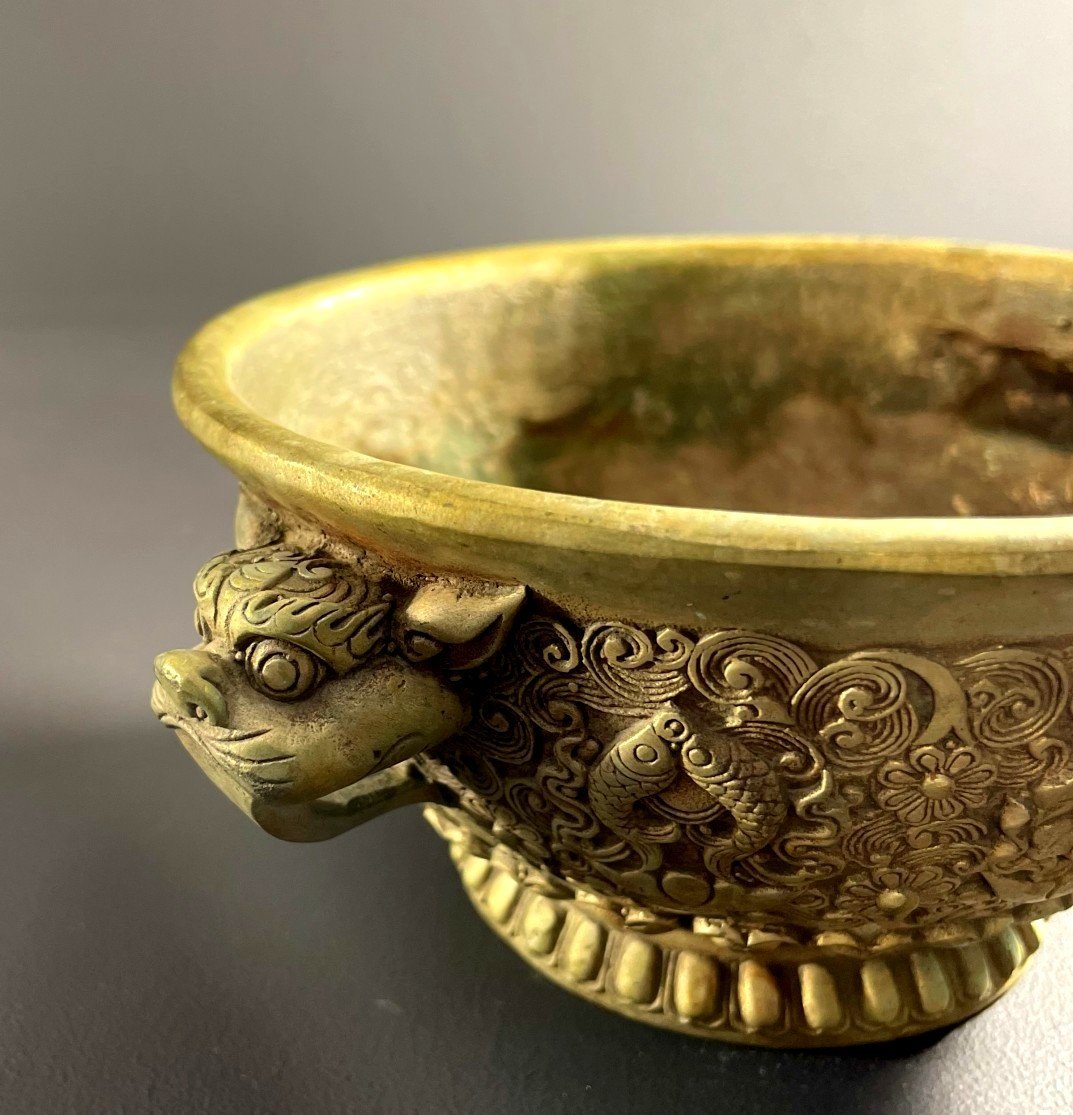 China, 1930s/1950s, Silver Alloy Incense Burner Richly Decorated With Relief Motifs.-photo-6