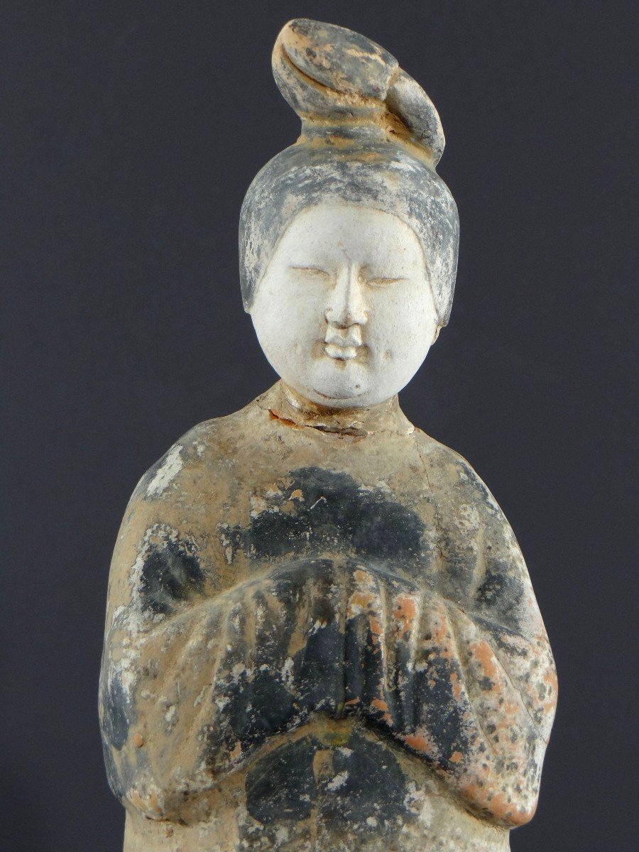 China, Tang Dynasty Period (618-907), Terracotta Statuette Of A Court Lady Called "fat Lady"