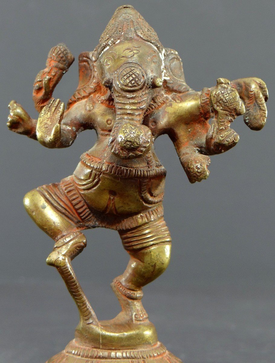 Inde, Premier Tiers Du XXème Siècle, Statuette De Ganesh En Bronze.-photo-3