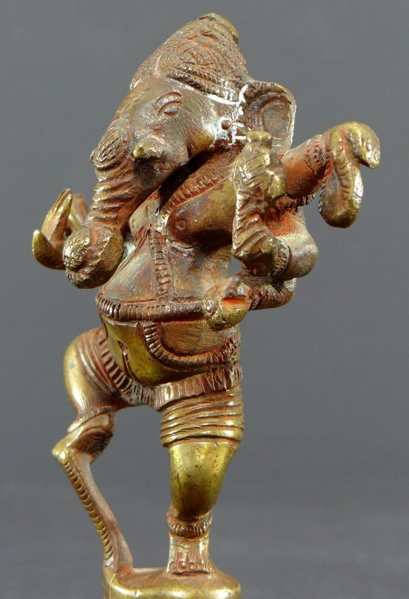 Inde, Premier Tiers Du XXème Siècle, Statuette De Ganesh En Bronze.-photo-4