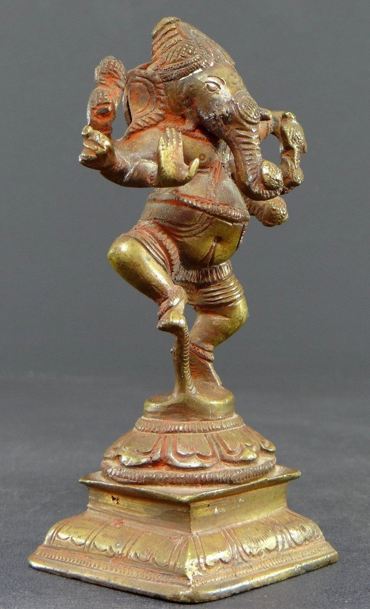 Inde, Premier Tiers Du XXème Siècle, Statuette De Ganesh En Bronze.-photo-3