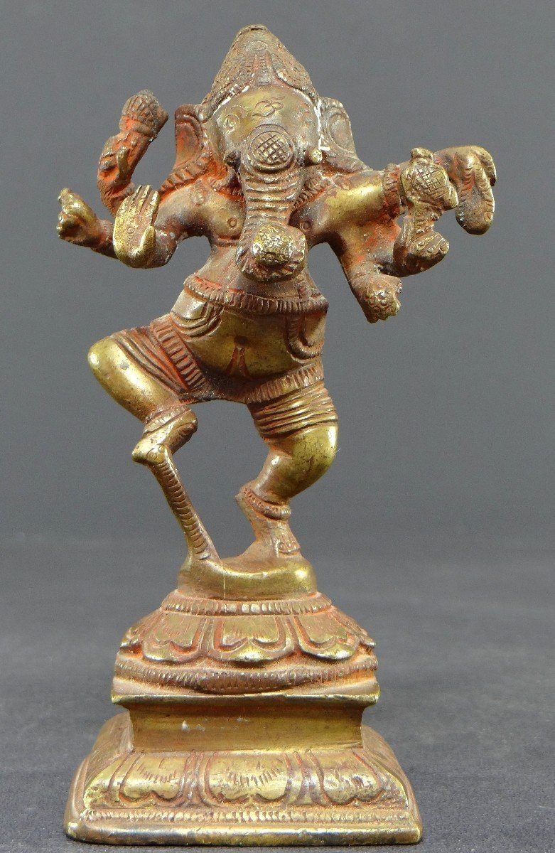 Inde, Premier Tiers Du XXème Siècle, Statuette De Ganesh En Bronze.