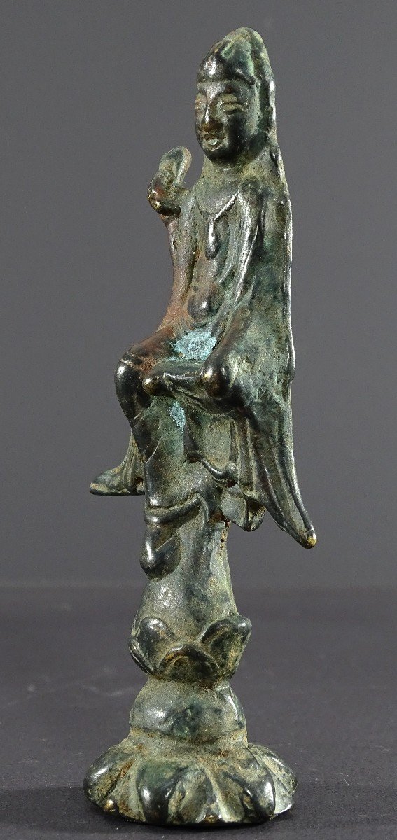 China, Late Yuan Dynasty, Early Ming Dynasty, 14th-15th Century, Bronze Statue Of Kwan Yin-photo-3