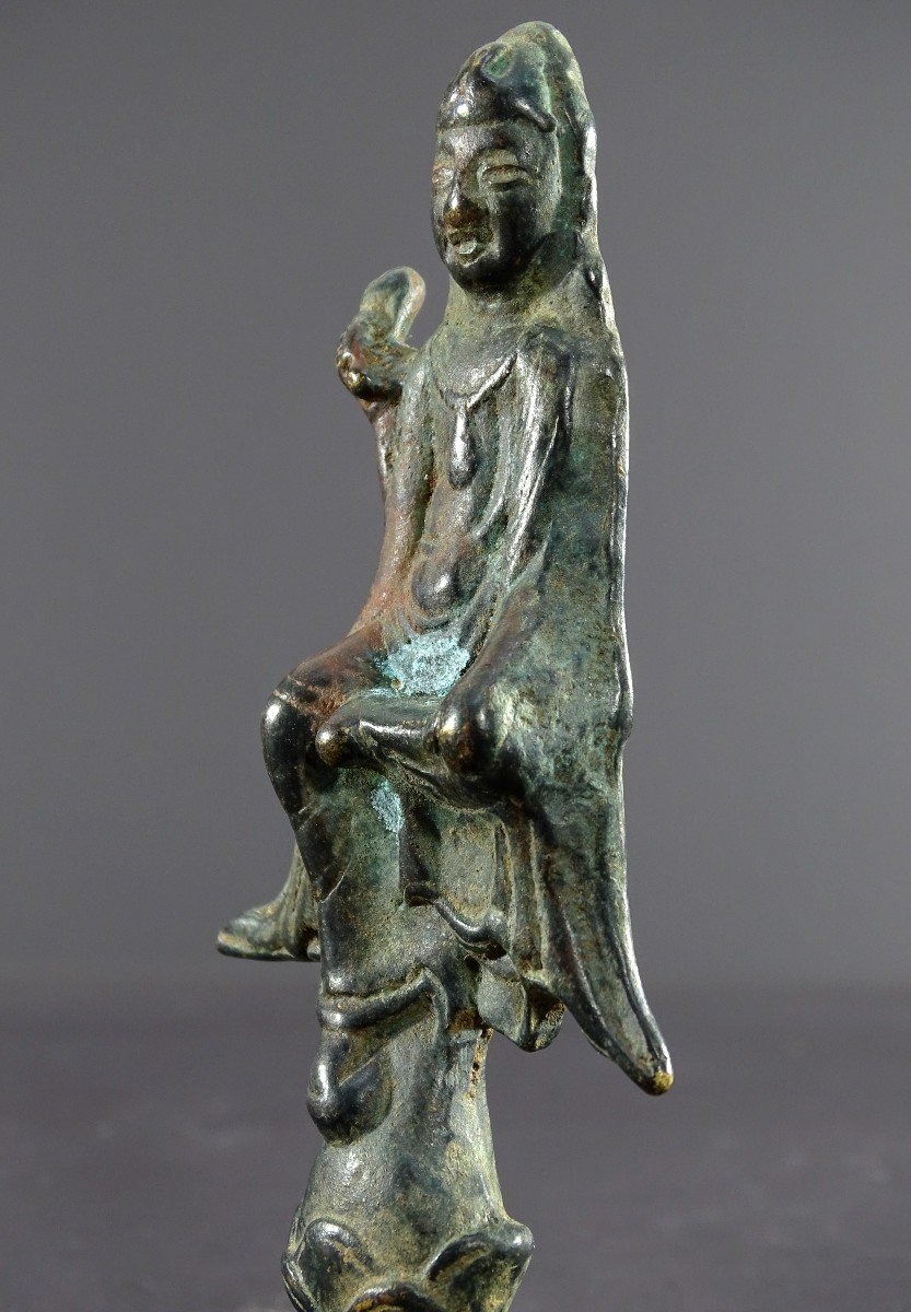 China, Late Yuan Dynasty, Early Ming Dynasty, 14th-15th Century, Bronze Statue Of Kwan Yin-photo-3