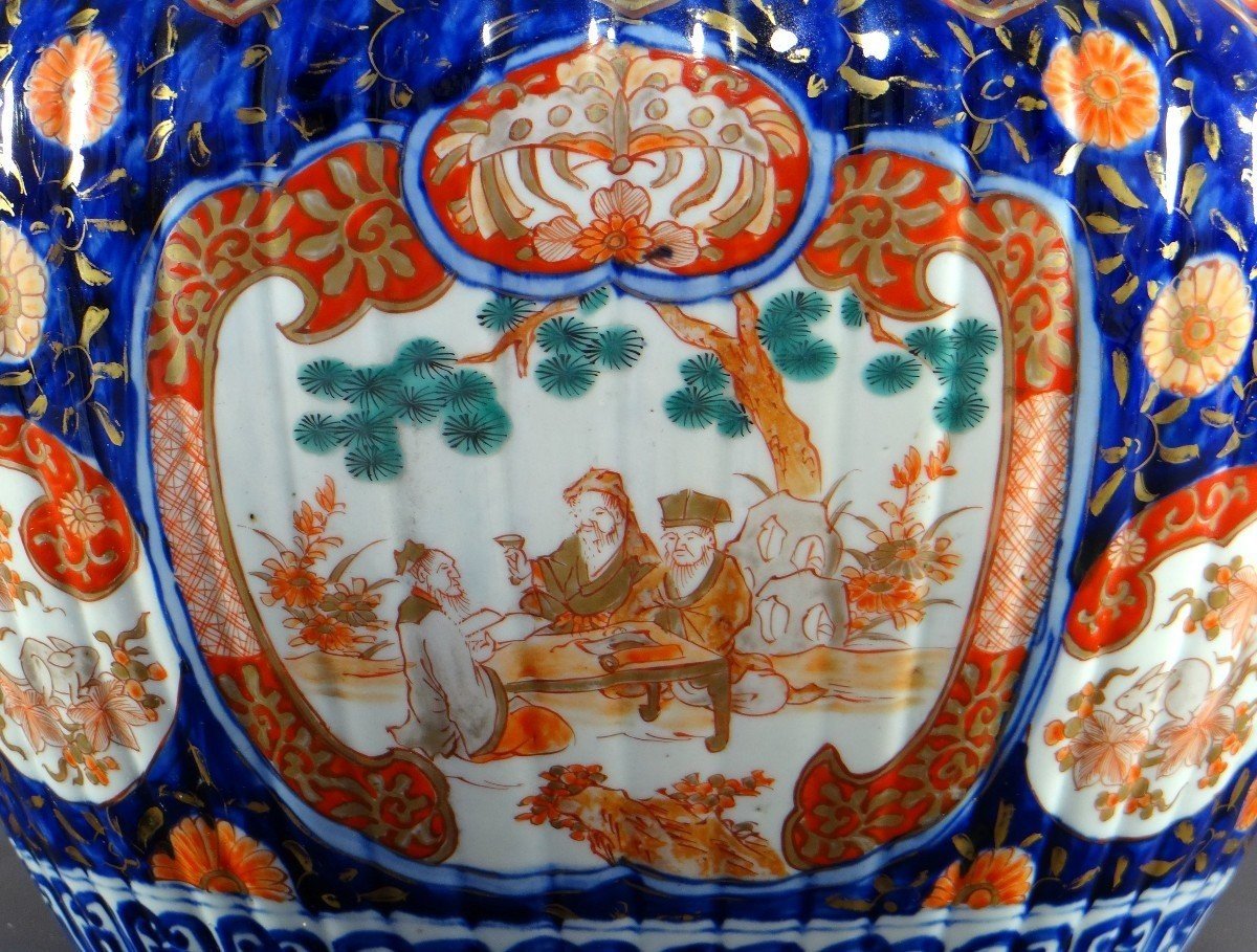 Japan, End Of The 19th Century, Meiji Era, Large Porcelain Basin With Imari Decoration. -photo-1