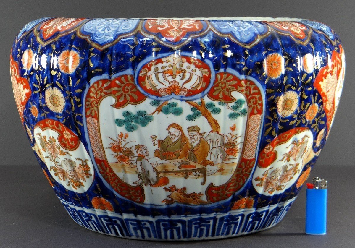 Japan, End Of The 19th Century, Meiji Era, Large Porcelain Basin With Imari Decoration. -photo-4