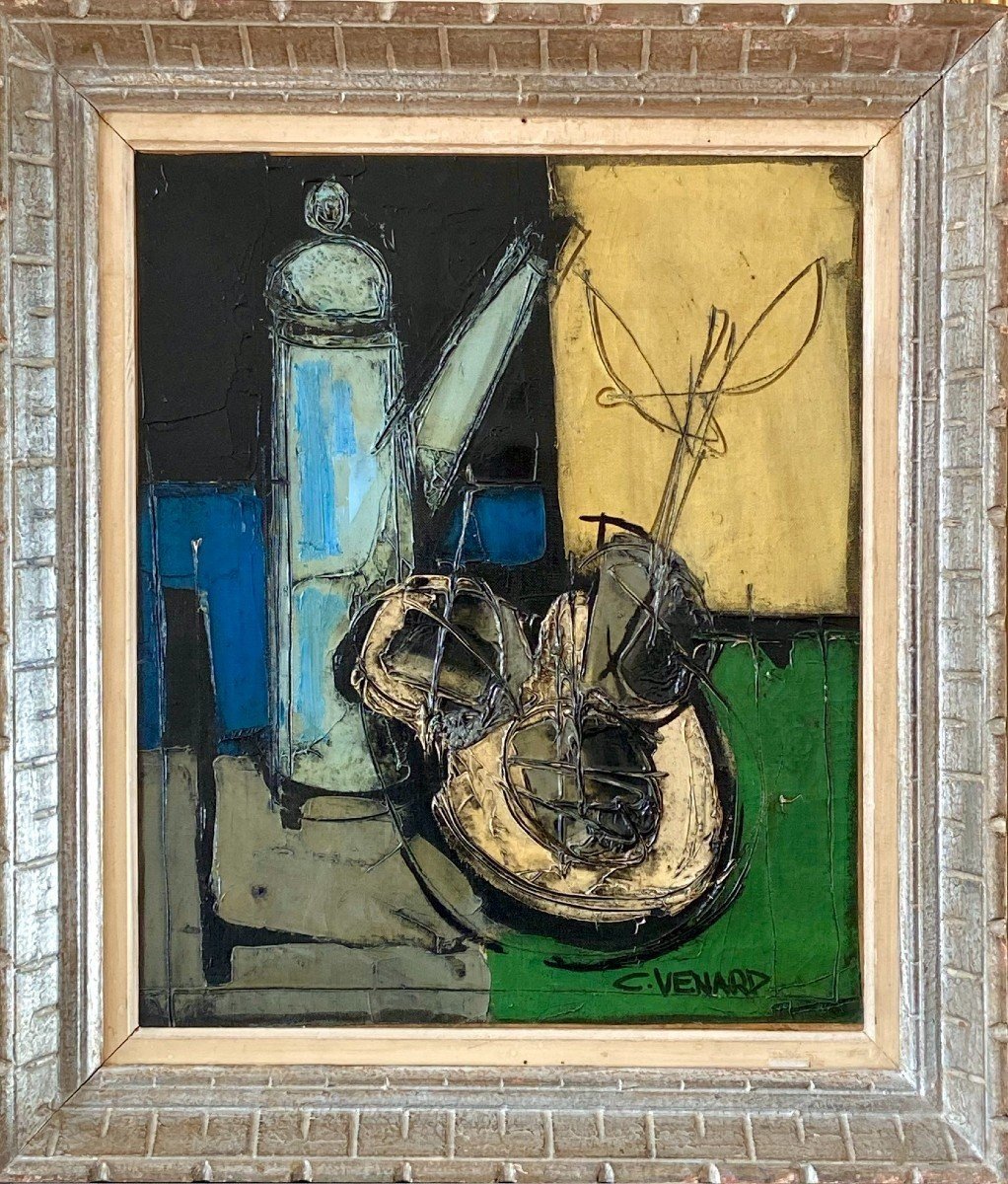 Claude Venard (1913-1999), Still Life With Coffee Pot From 1942. -photo-3