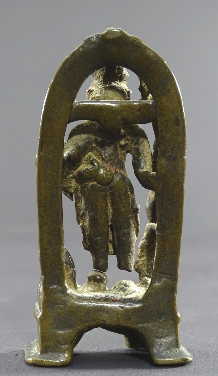 Inde, XVIème Siècle, Très Ancienne Statue Jain En Bronze De La Déesse Ambika.-photo-4