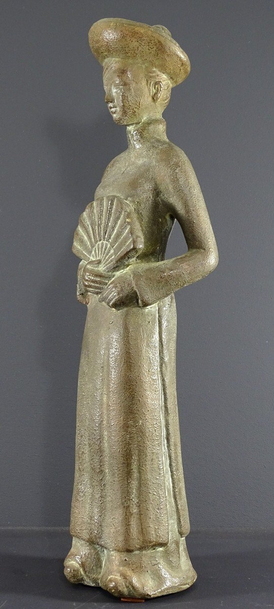 Vietnam, 1960s/1970s, Large Terracotta Statue Of A Lady Of Quality. -photo-3