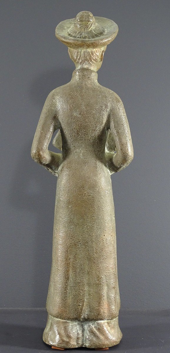 Vietnam, 1960s/1970s, Large Terracotta Statue Of A Lady Of Quality. -photo-4