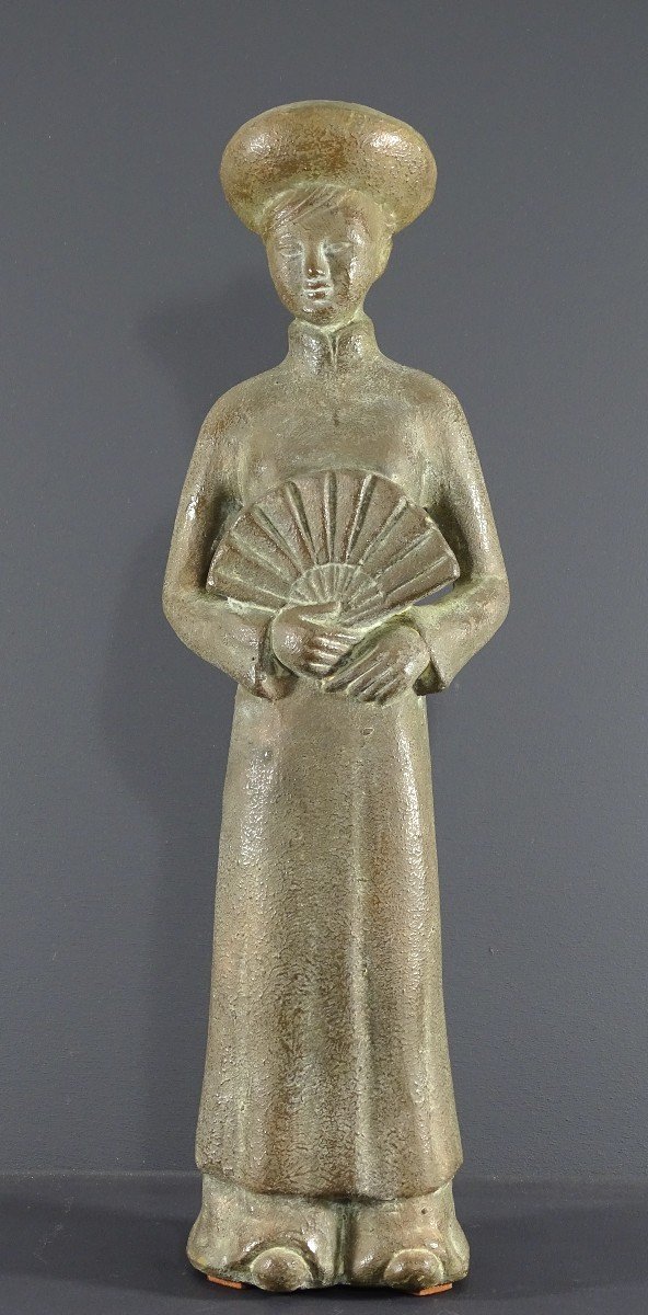 Vietnam, 1960s/1970s, Large Terracotta Statue Of A Lady Of Quality. 