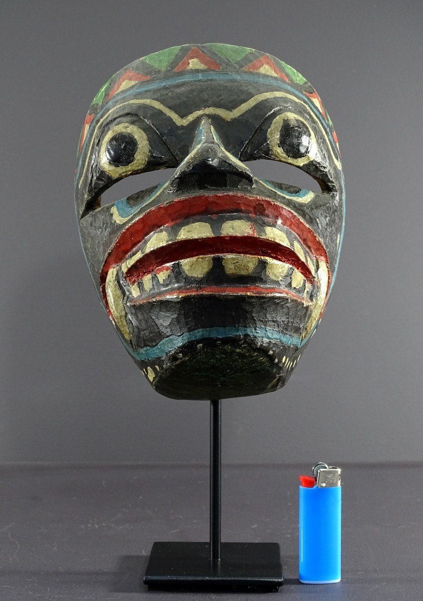 Indonésie, île De Java, Théâtre De Râmâyana, Masque De Raksasa En Bois Polychrome. -photo-8