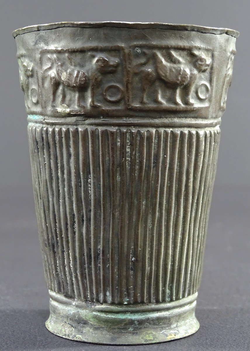 Bactrian Civilization, 3rd Century Bc, Rare Silver Alloy Goblet. -photo-2