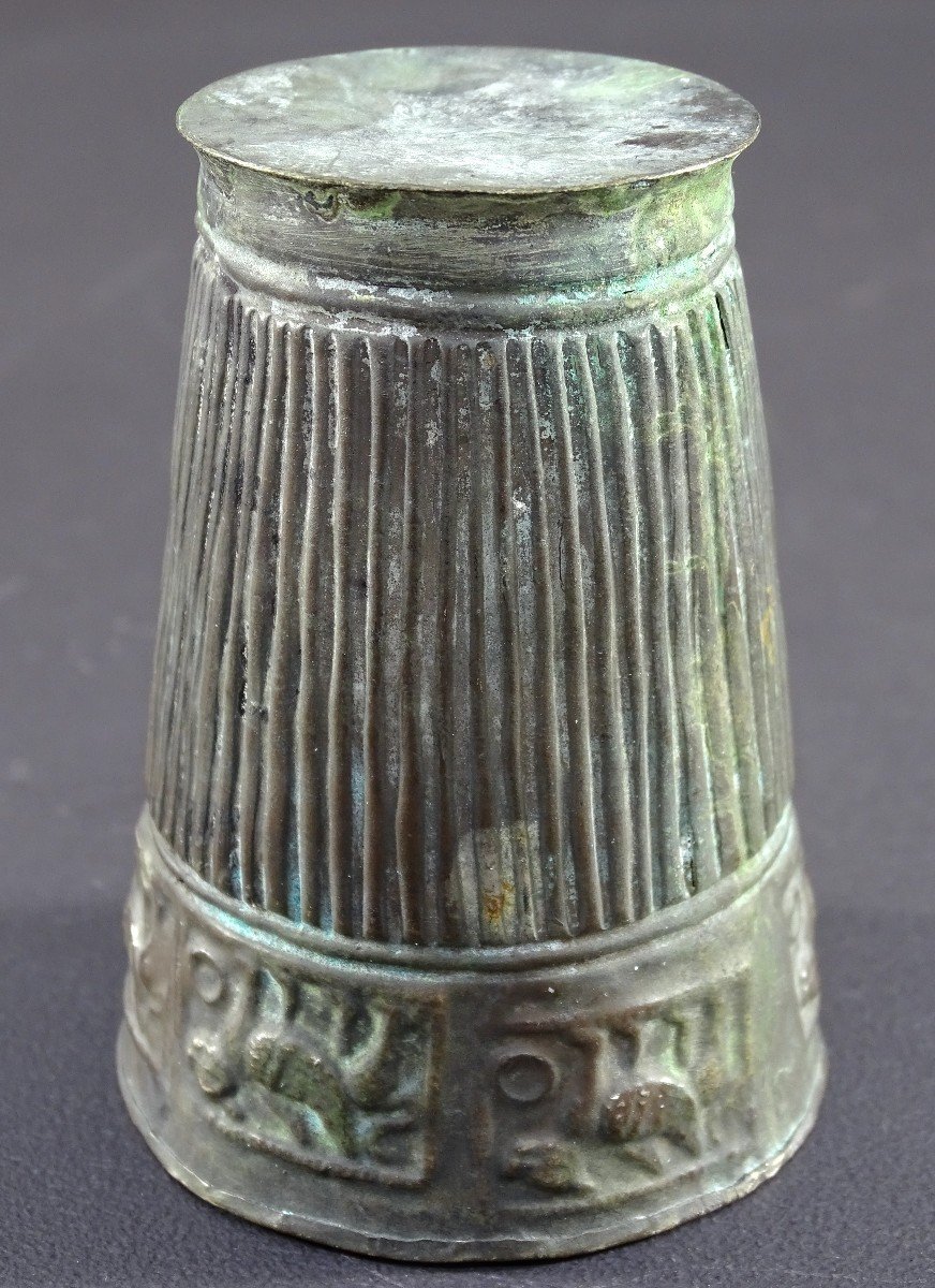 Bactrian Civilization, 3rd Century Bc, Rare Silver Alloy Goblet. -photo-4