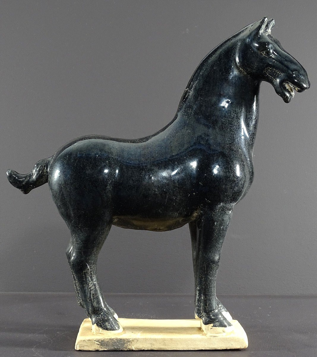 Chine, Années 1960/1970, Sculpture En Terre Vernissée Figurant Un Cheval Esprit Dynastie Tang. -photo-3