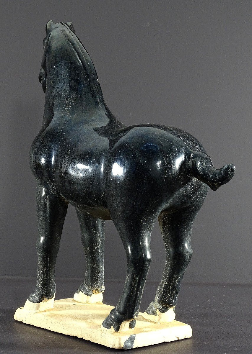 Chine, Années 1960/1970, Sculpture En Terre Vernissée Figurant Un Cheval Esprit Dynastie Tang. -photo-1