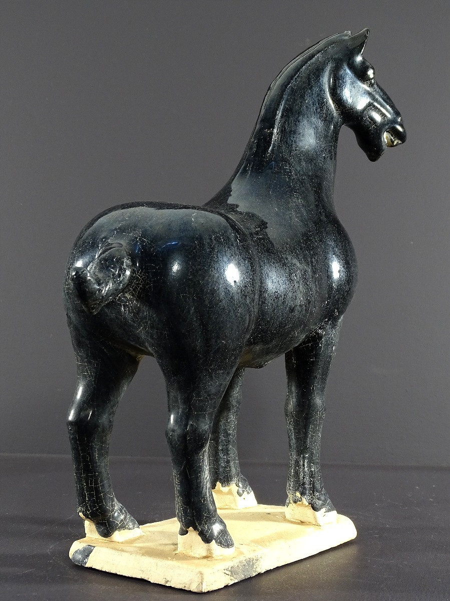 Chine, Années 1960/1970, Sculpture En Terre Vernissée Figurant Un Cheval Esprit Dynastie Tang. -photo-2