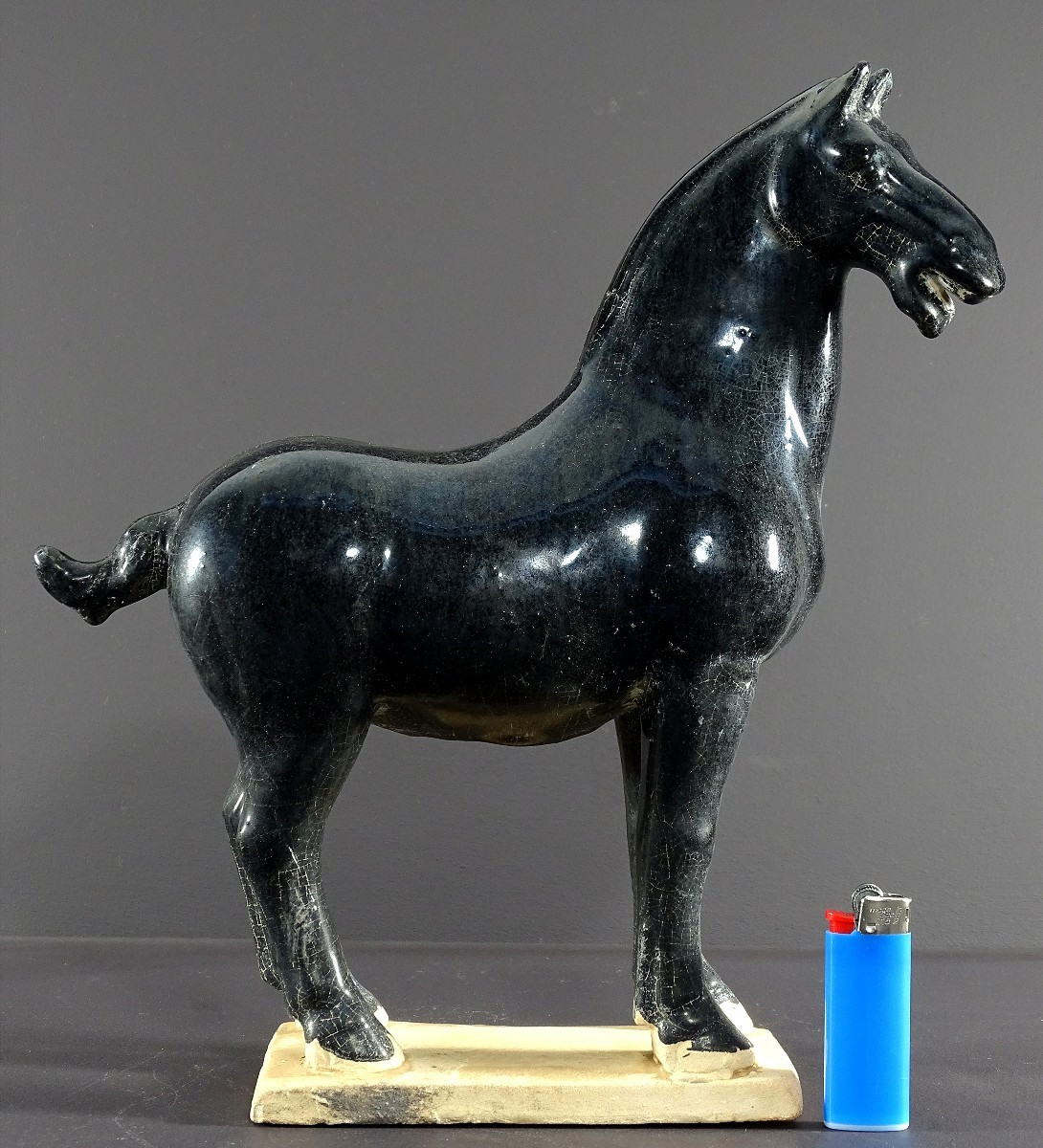 Chine, Années 1960/1970, Sculpture En Terre Vernissée Figurant Un Cheval Esprit Dynastie Tang. -photo-4