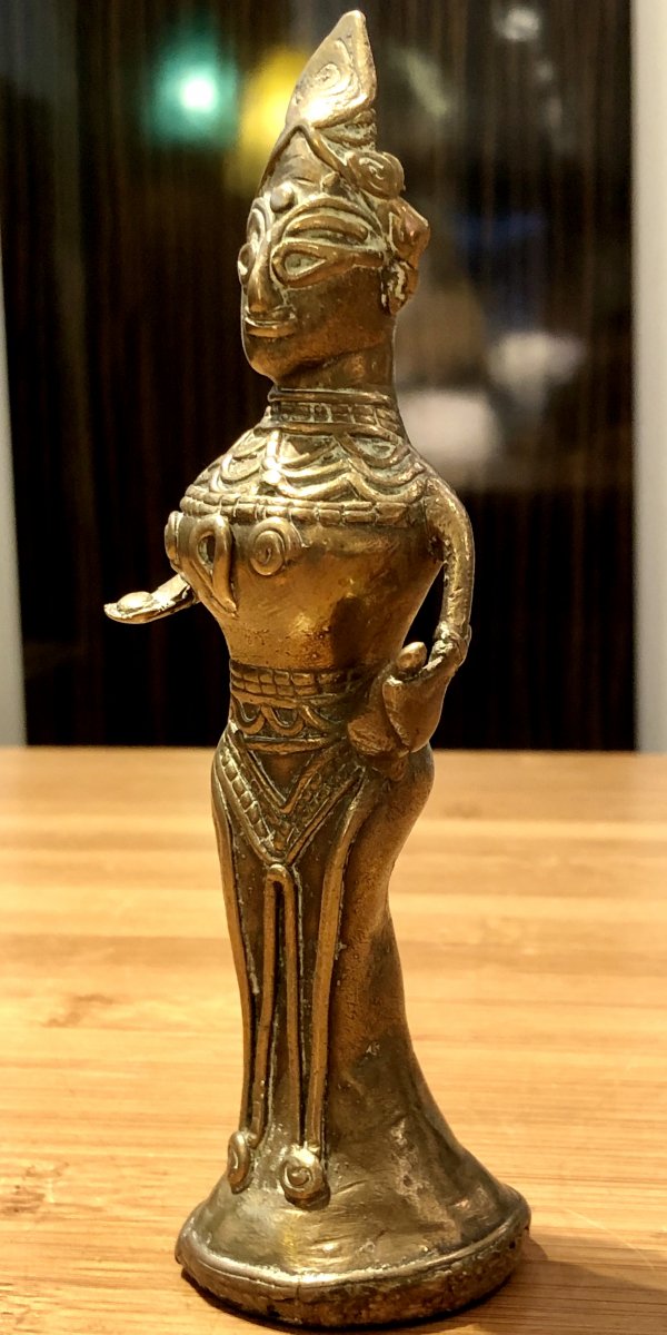 India, Bay Of Bengal, Beginning Of The XXth Century, Dokhra Statuette Of Divinity.-photo-3