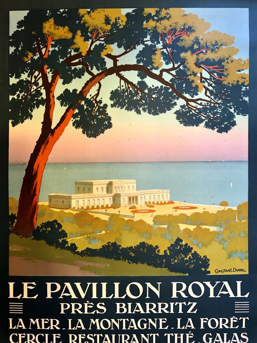 Poster 1920 The Royal Pavilion Near Biarritz By Constant-duval (1877-1956).-photo-3