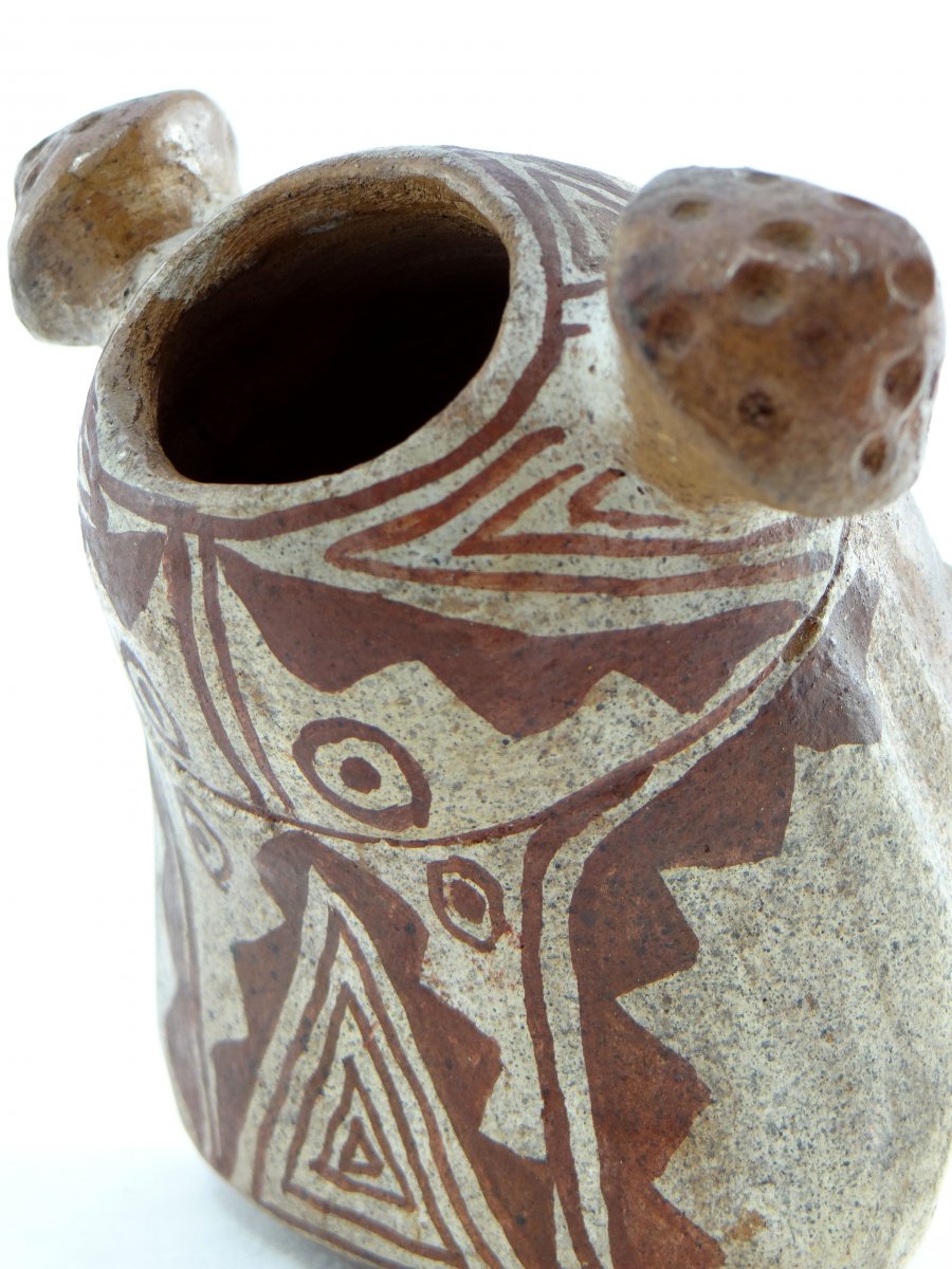 Pérou, Culture Mochica, Ancien Vase Portrait Figurant Une Tête Masculine.-photo-5