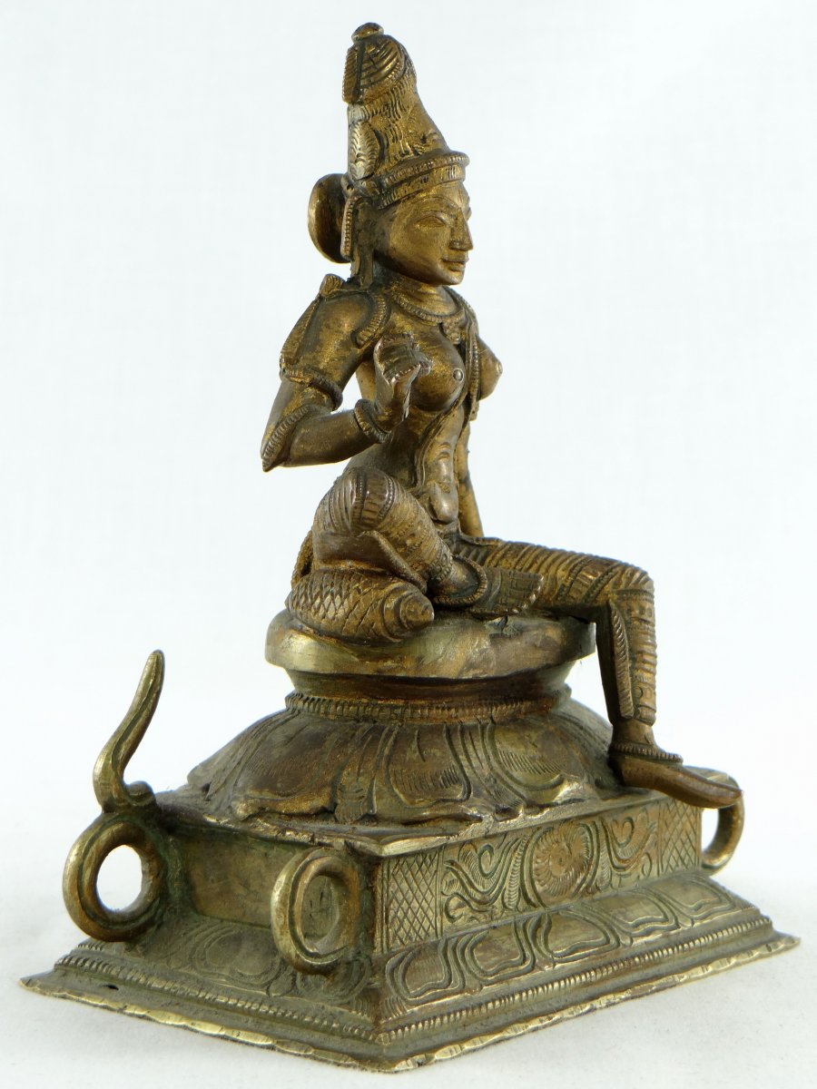 Inde, Début Du XXème Siècle, Sculpture En Bronze De Parvati.-photo-2