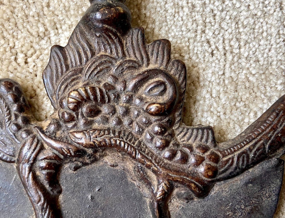 Art De l'Himalaya, Népal/tibet, Début Du XXème Siècle, Hache Cérémonielle Kartika En Bronze. -photo-5