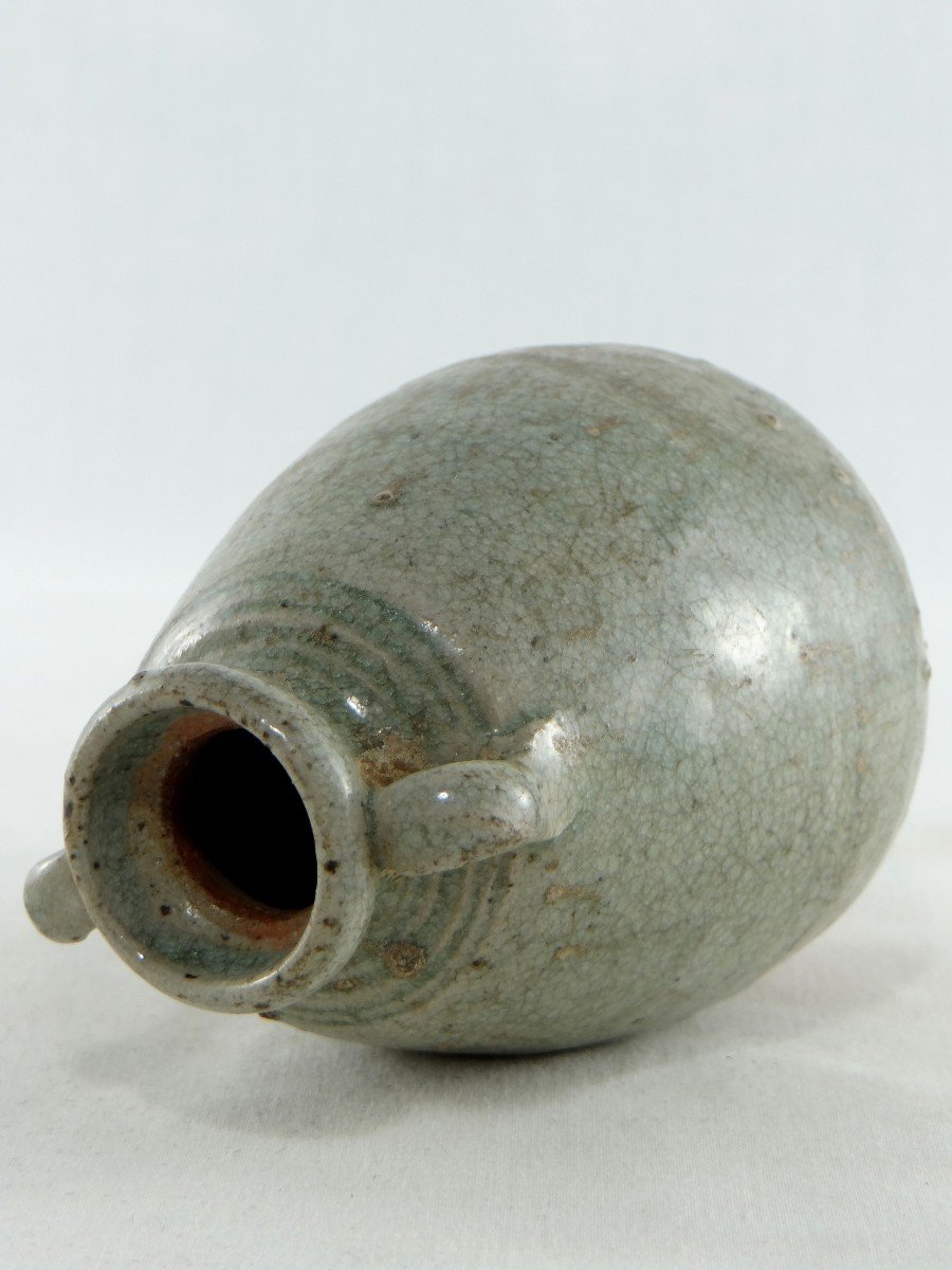 Thailand, Sawankhalok, XIVth-xvith Century, Small Celadon Ceramic Jar.-photo-4