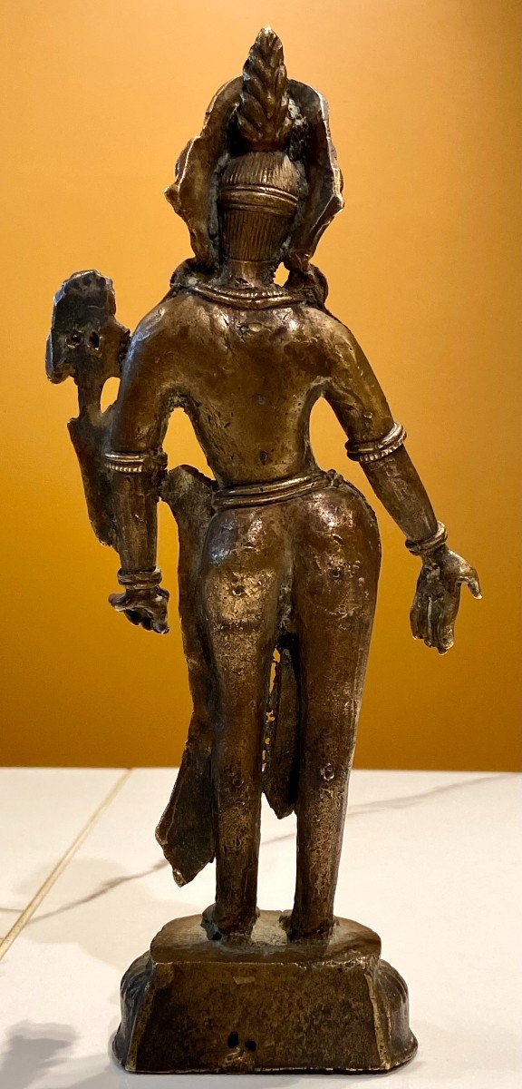 Tibet, First Half Of The 20th Century, Statuette Of Tara In Bronze.-photo-4