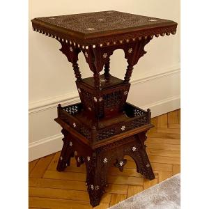 Syria, End Of The 19th Century, Important Eiffel Tower Pedestal Table For Universal Exhibition 1889