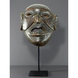 Nepal, Monpa Ethnic Group, First Half Of The 20th Century, Anthropomorphic Mask In Hardwood. 