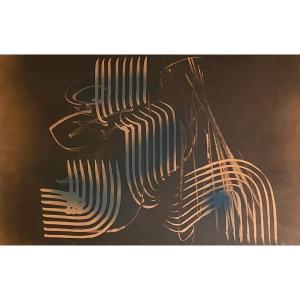  Hans Hartung, Lithographie Titrée « Farandole », Composition Abstraite, N°25/7 Datée 1971.