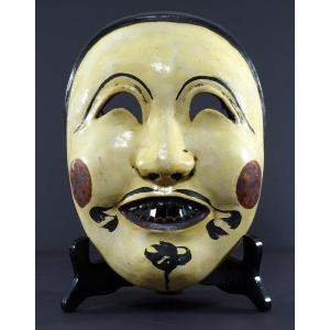 Japon, Années 1930/1950, Masque De Danse Bugaku En Bois Laqué Figurant Le Personnage Shintoriso