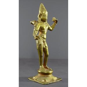 India, Mid 20th Century, Bronze Statue Representing The Hindu Goddess Parvati.