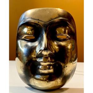 Birmanie, Années 1960/1970, Masque De Théâtre Traditionnel En Bronze à Double Patine.