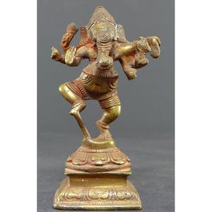 Inde, Premier Tiers Du XXème Siècle, Statuette De Ganesh En Bronze.