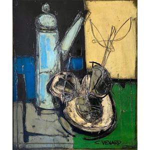 Claude Venard (1913-1999), Tableau Nature Morte à La Cafetière De 1942. 