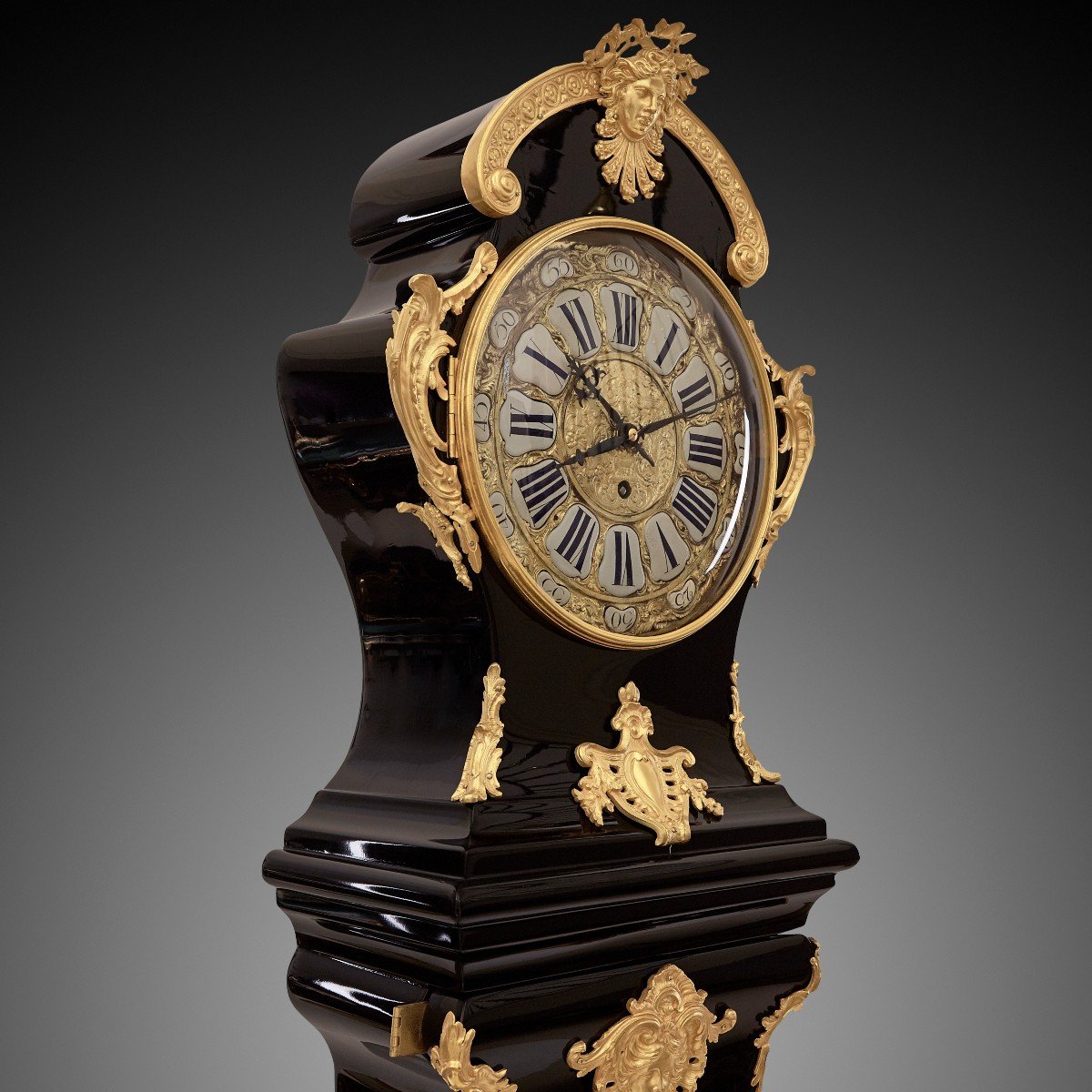 Long Louis XVI Style Clock Mounted In Ormolu By H&f In Paris-photo-2