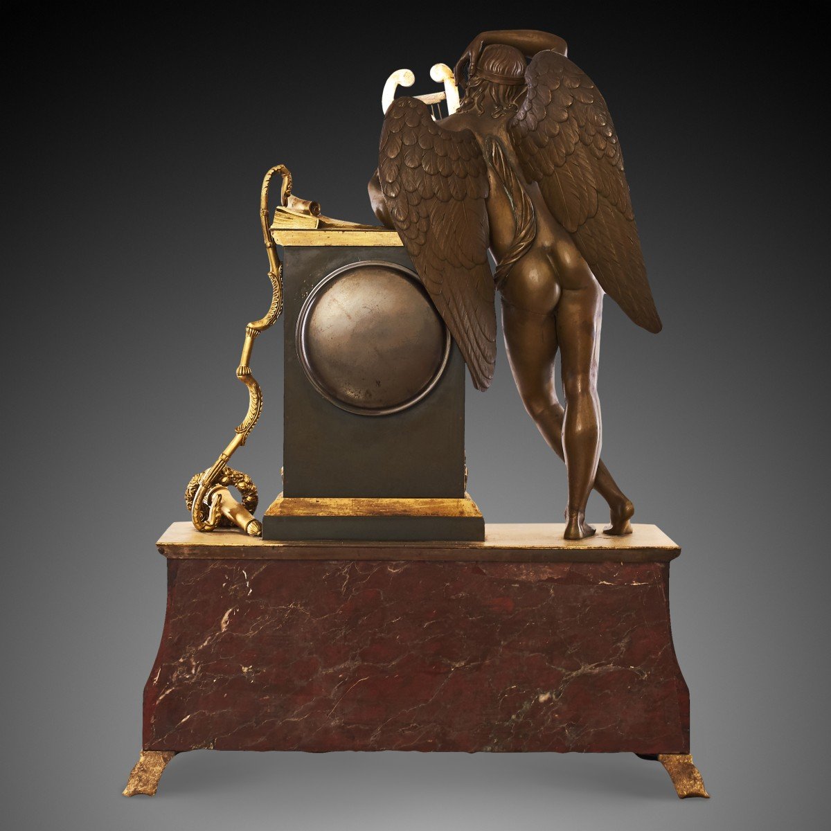 Nineteenth Century Mantel Clock Louis Philippe Charles X Period-photo-4