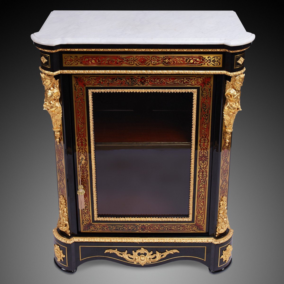 Boulle Style Chest Of Drawers, Napoleon III From The 19th Century.-photo-3