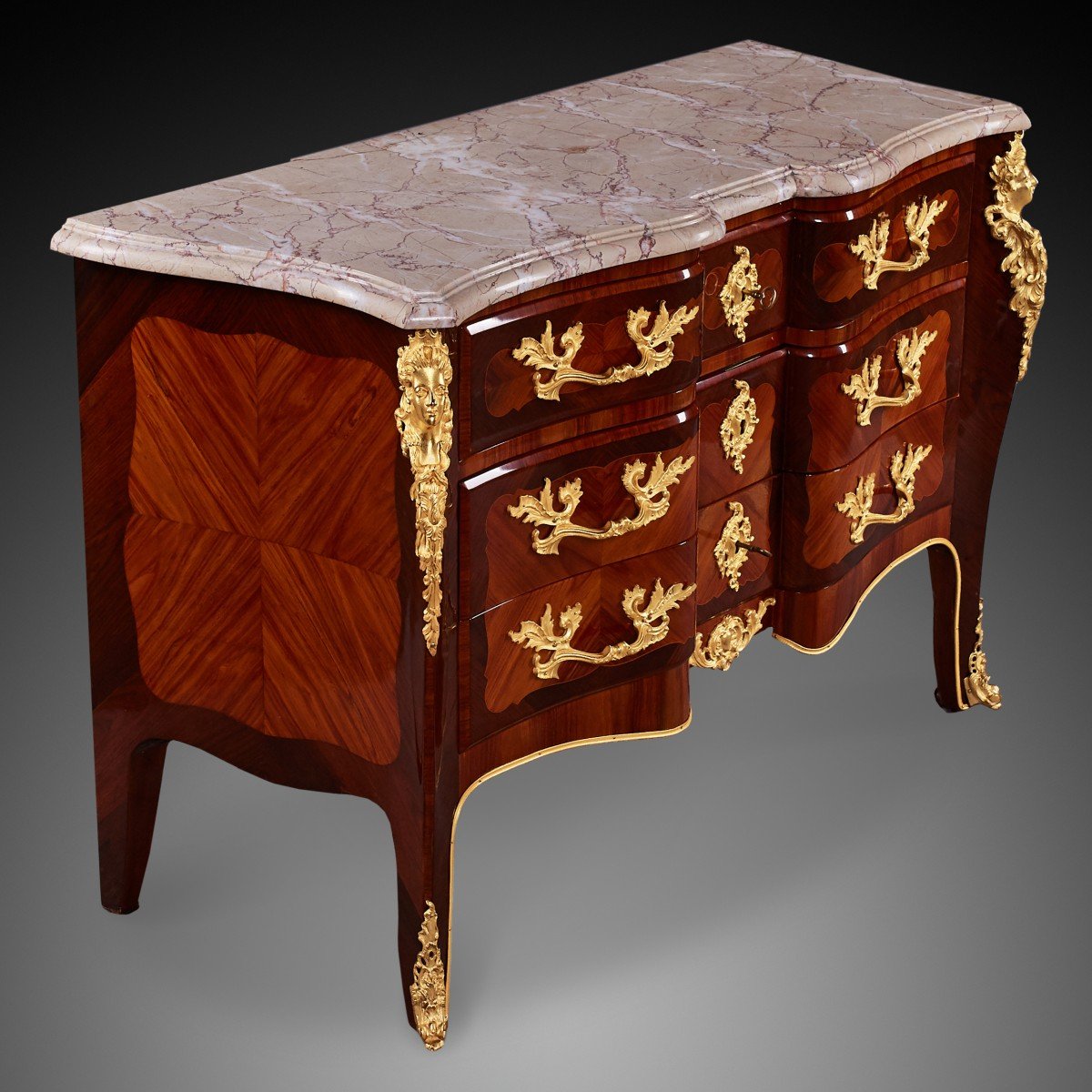 19th Century French Commode, Louis XV Period, Rococo Style-photo-4