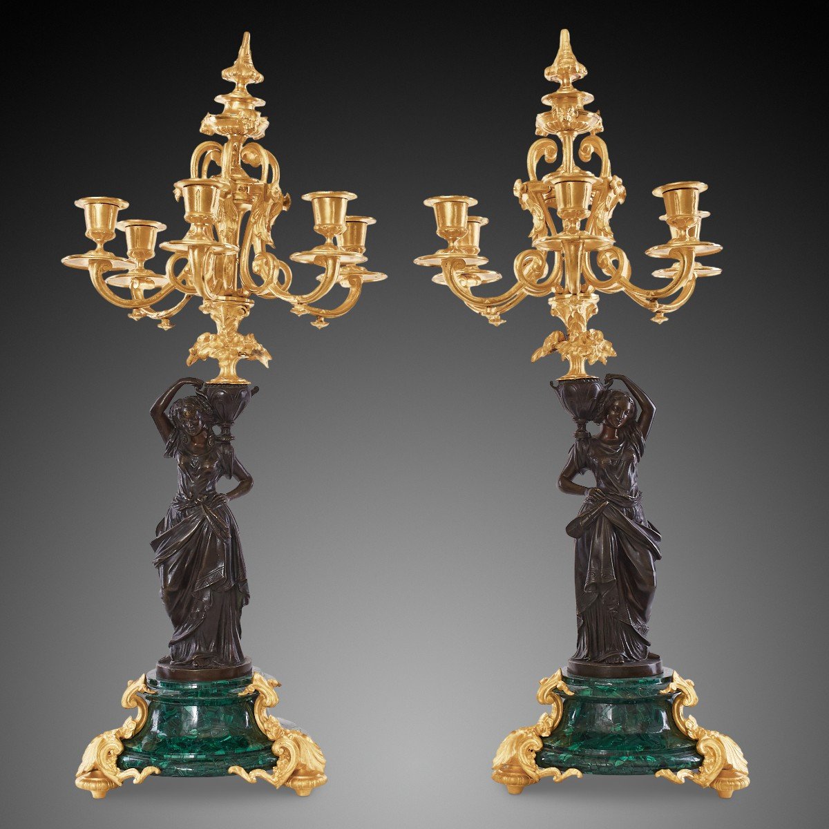 A Pair Of 19th Century Candelabra, Napoleon III Period.