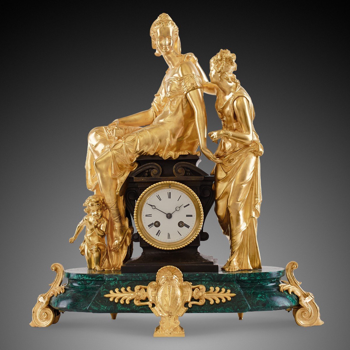 Set Horloge & Candélabre 19ème Siècle Napoléon III-photo-4