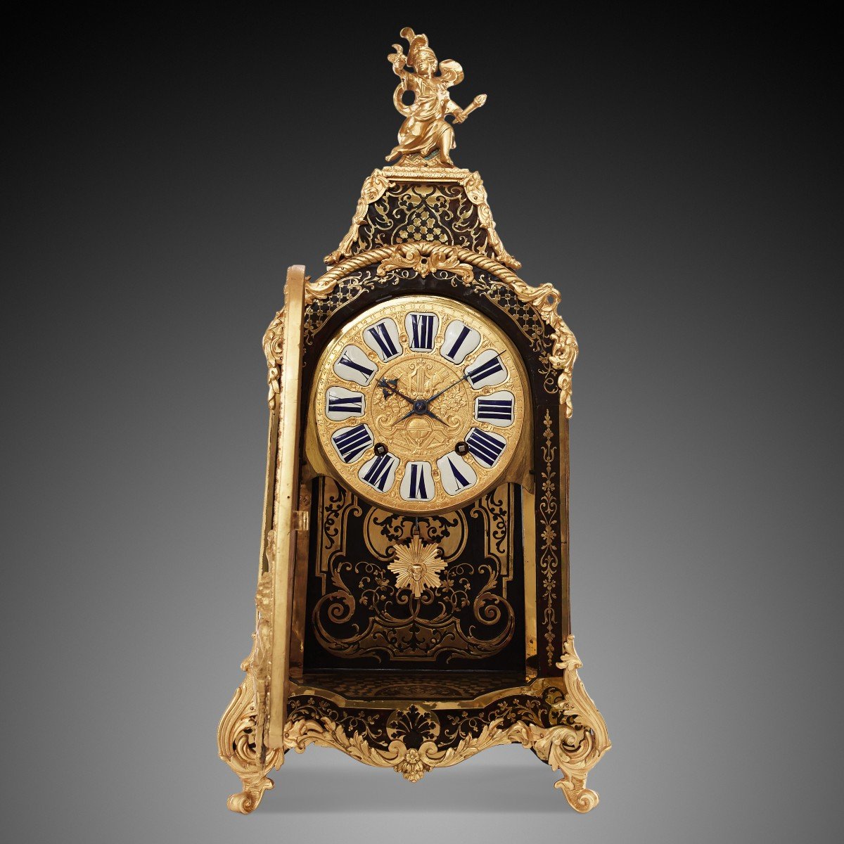 XVIIIth Boulle Style Desk Clock,-photo-2