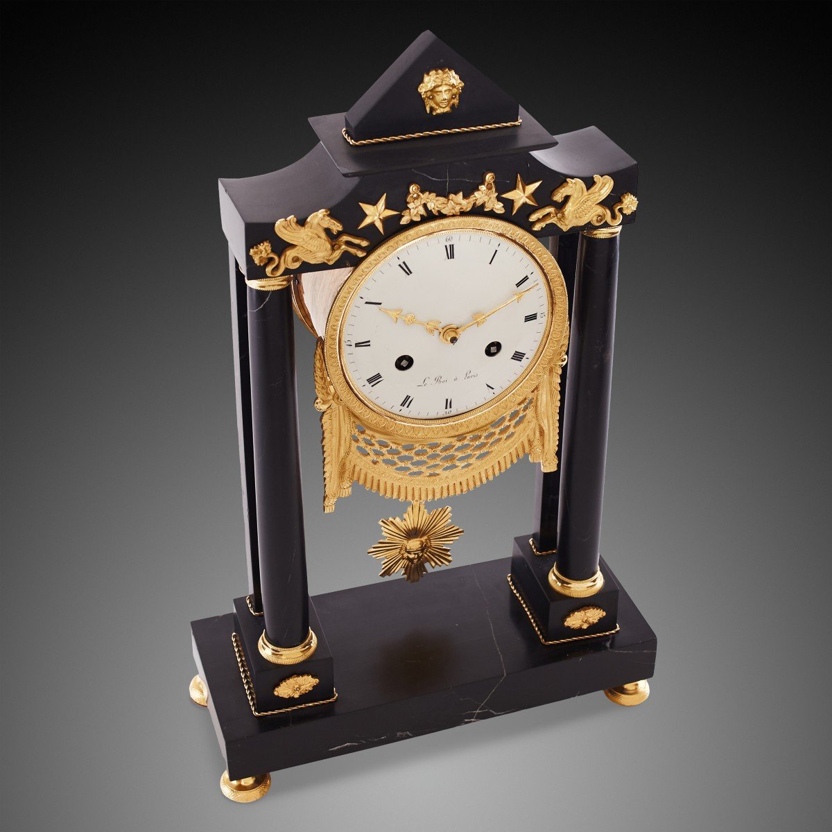 Mantel Clock 19th Century Styl Empire By Leroi à Paris -photo-3