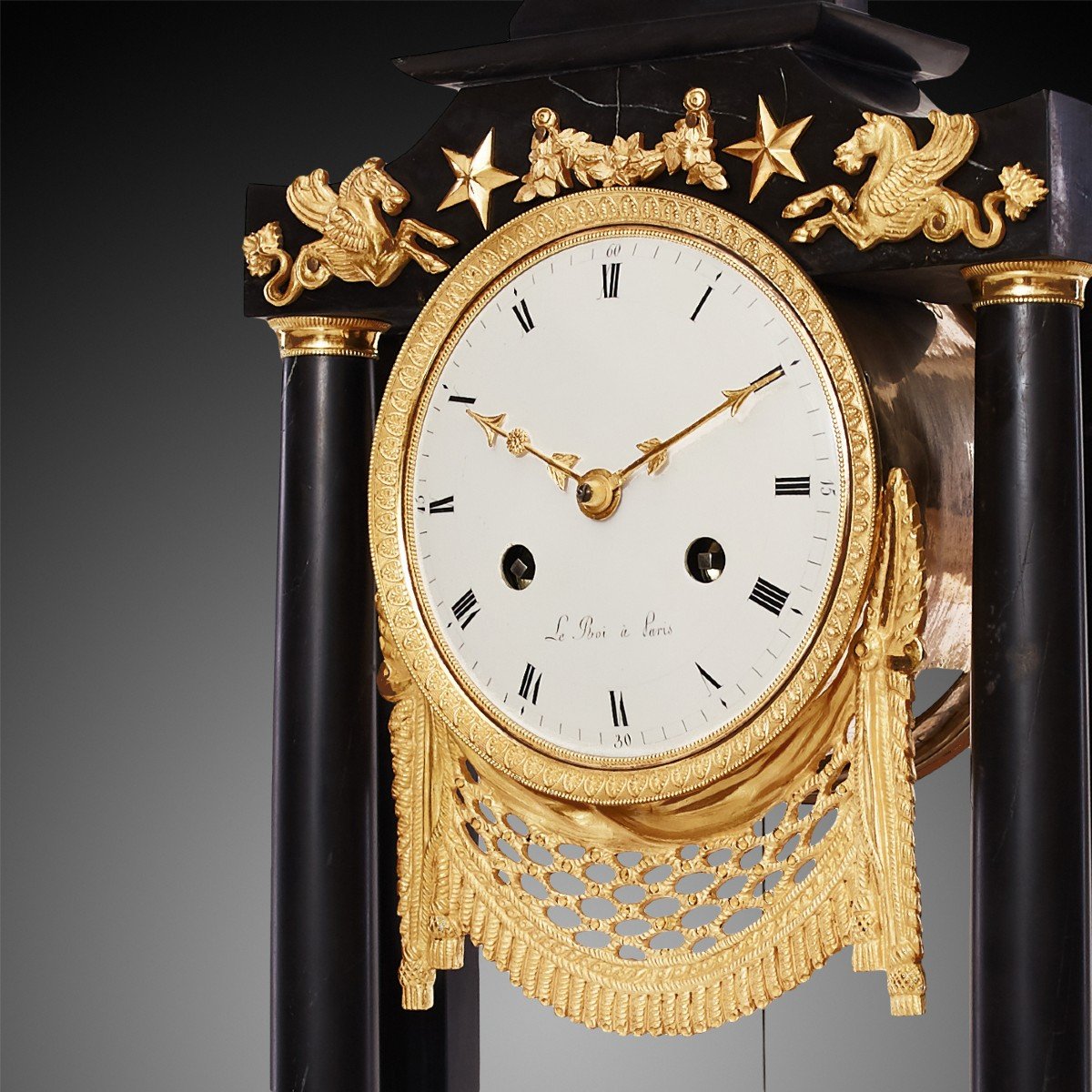 Mantel Clock 19th Century Styl Empire By Leroi à Paris -photo-3