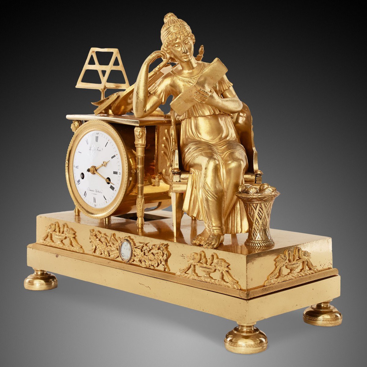 19th-century Empire-style Mantel Clock-photo-3