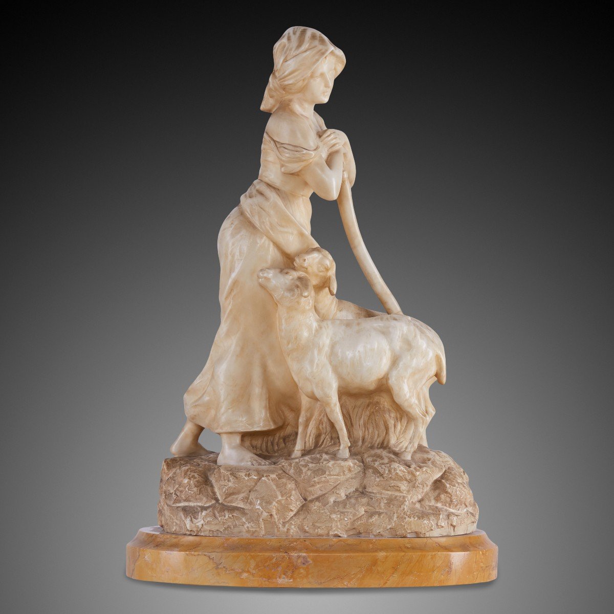 Statue Of A Shepherdess In Marble