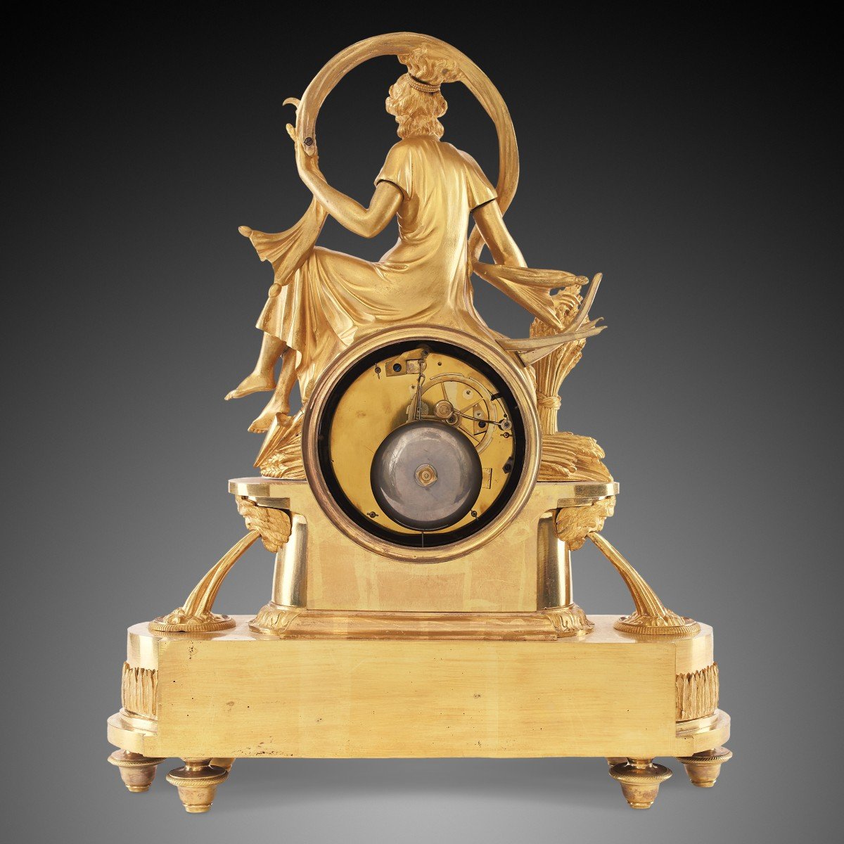 Mantel Clock 19th Century Empire Style By Cérés In Paris-photo-4