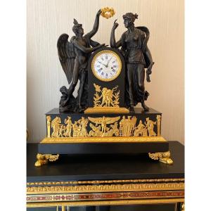 Horloge cheminée, style Louis Philippe-Restauration-Charles X, par Masse. 